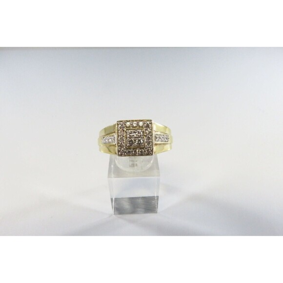 Sterling Men's Gold Gilded Crystal Cluster Ring 925 THL Size 11 1/4 - Picture 1 of 11